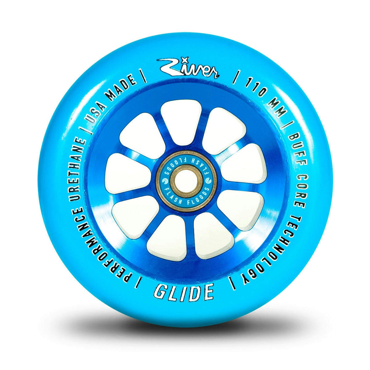 River Wheel Co. Glide 110mm Sapphire Blue on Blue